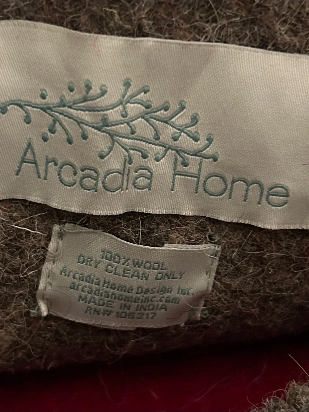 Two Arcadia Home Hand Felted Wool Christmas Pillow cover 20”